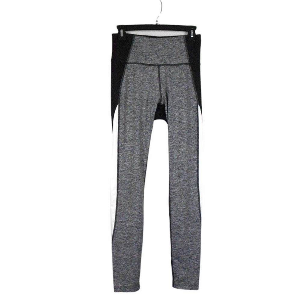 TEK GEAR Workout Leggings M Gray Black White Colorblock Athletic Activewear
